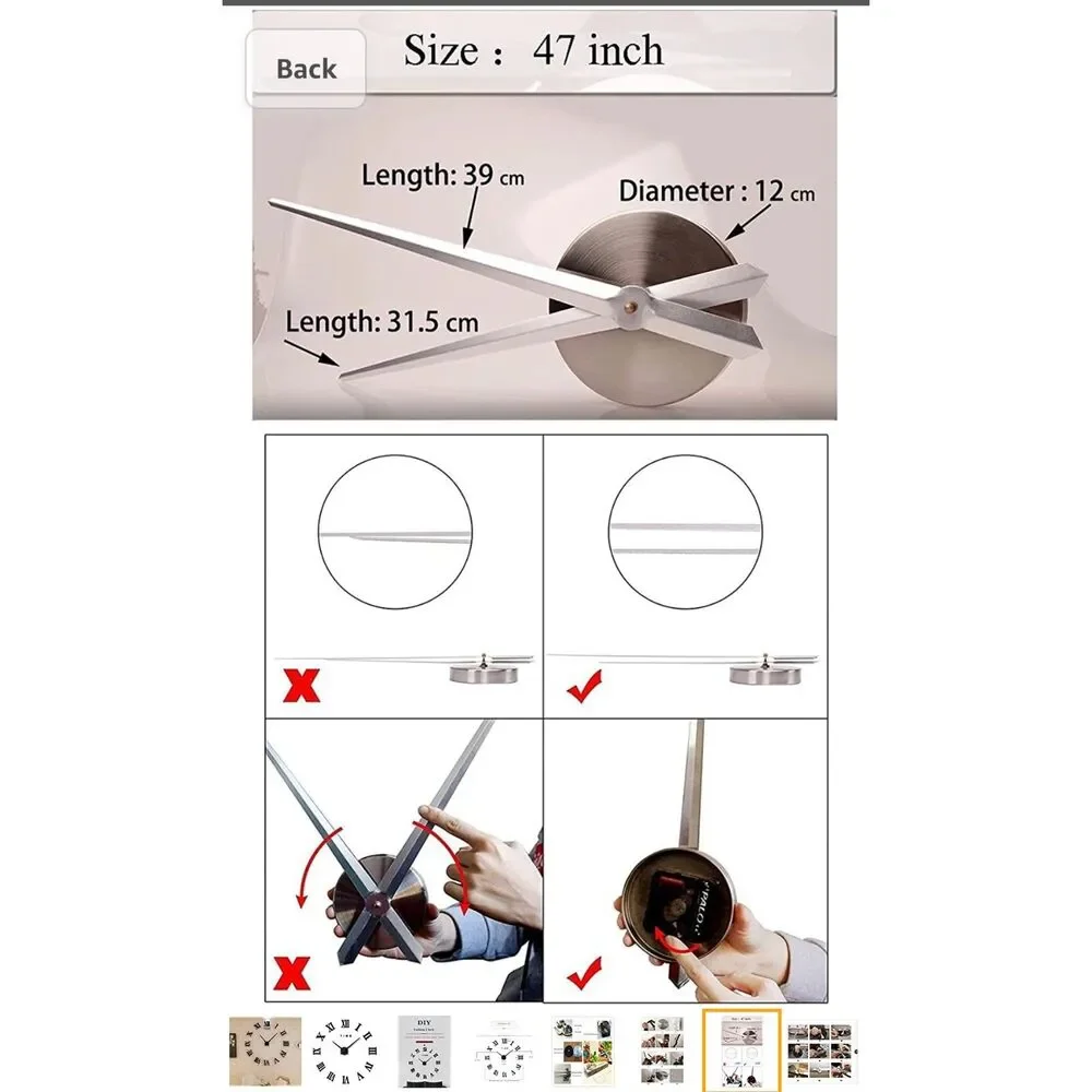 3d Luminous Real Big Wall Clock Rushed Mirror Sticker Diy Living Room Home Large
